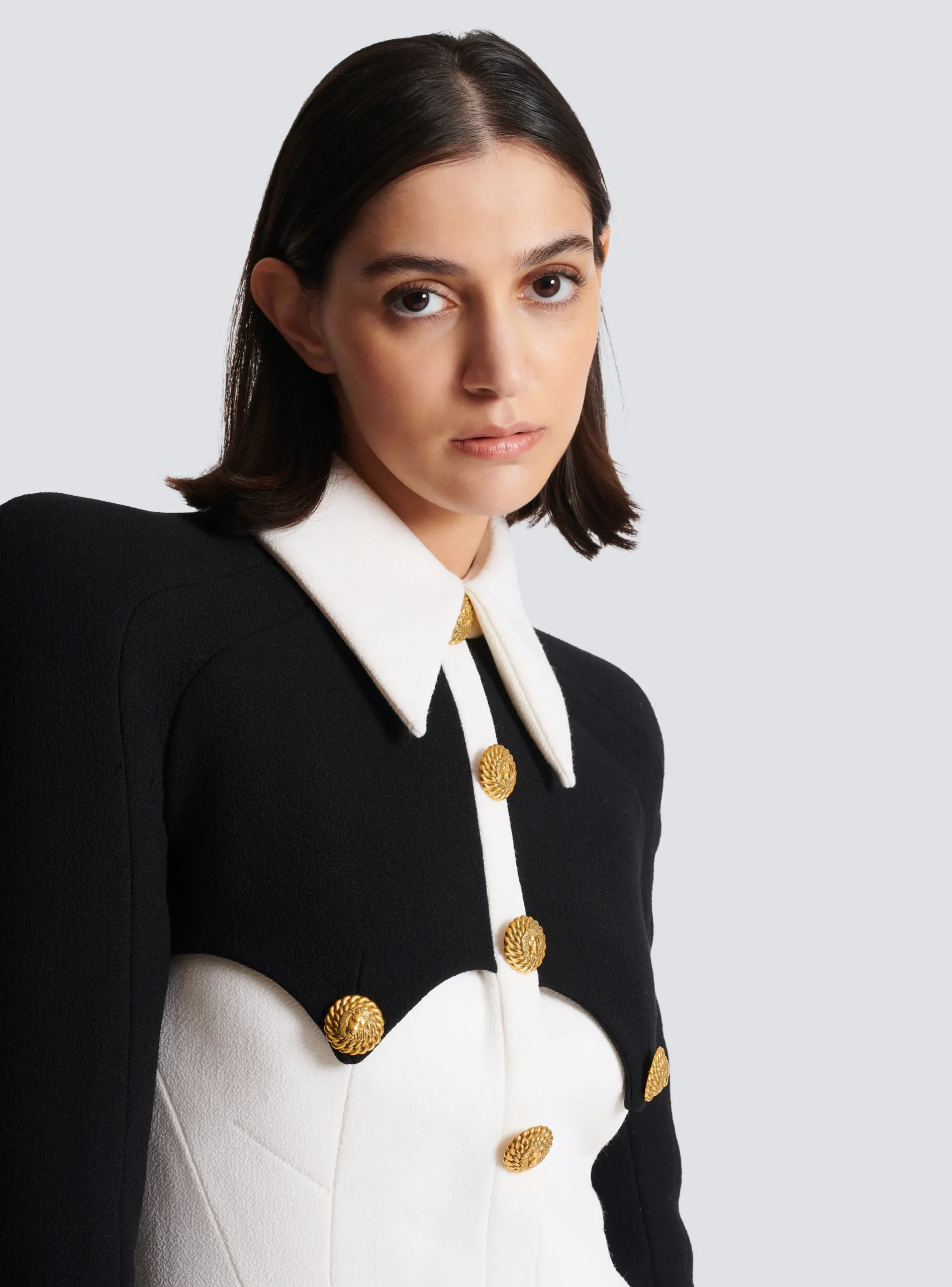 Short Buttoned Crepe Dress-Balmain Cheap