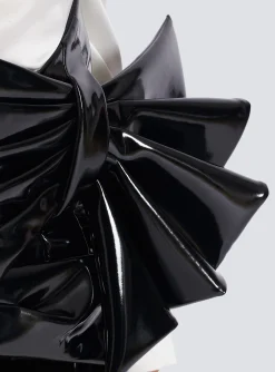 Short Draped Vinyl Skirt-Balmain Clearance