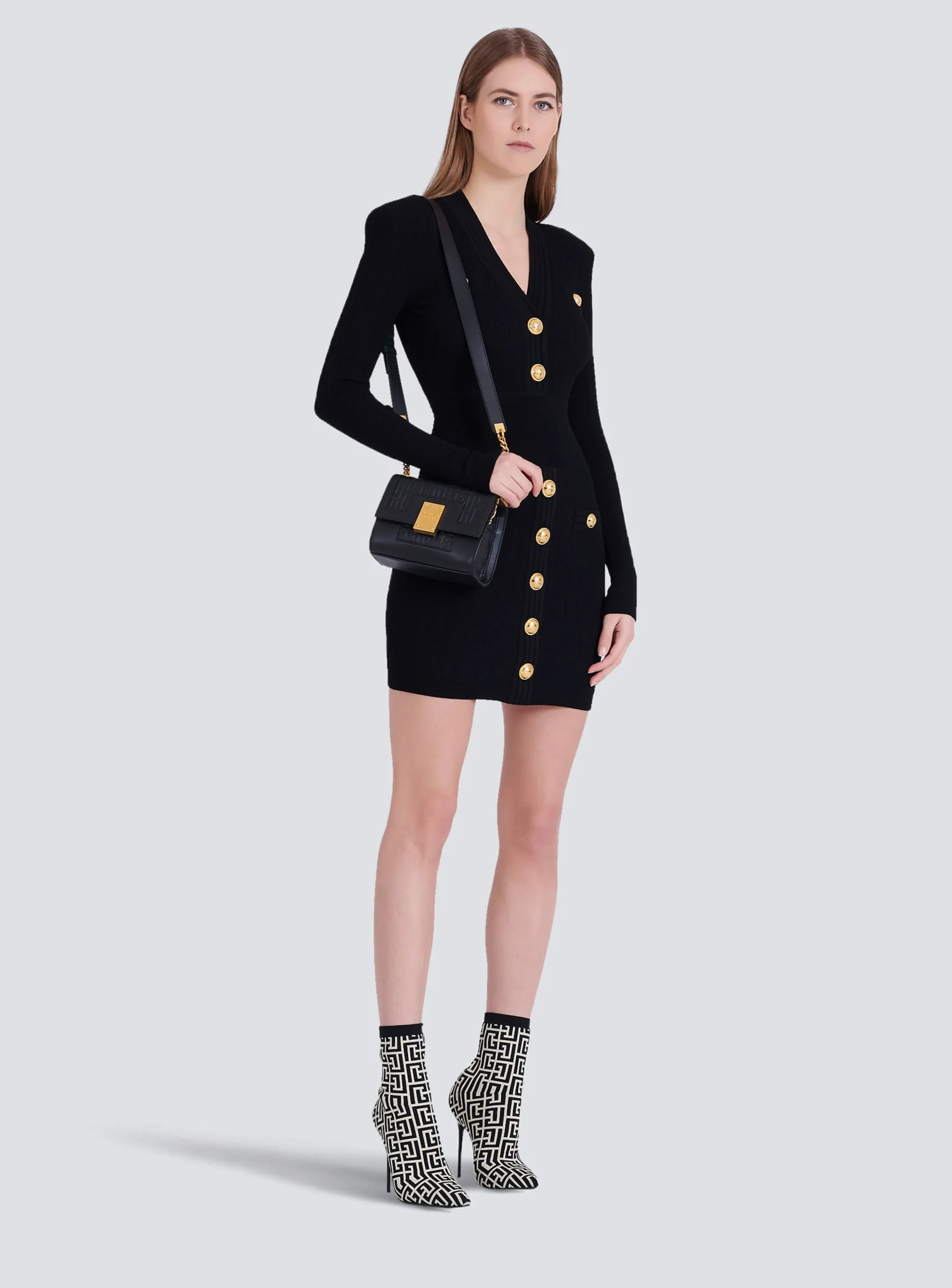 Short Eco-designed Knit Dress With Gold-tone Buttons-Balmain Best