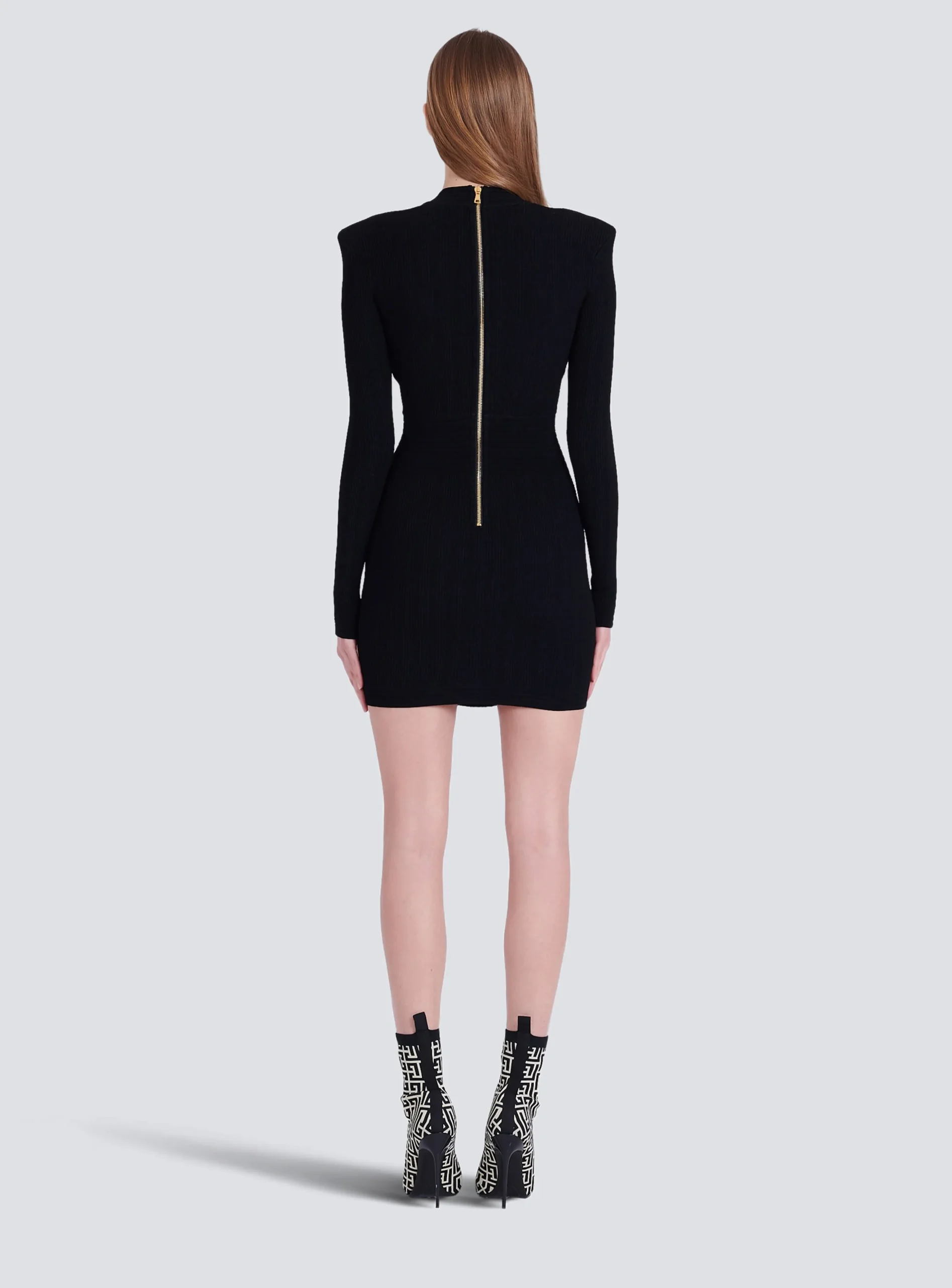 Short Eco-designed Knit Dress With Gold-tone Buttons-Balmain Best