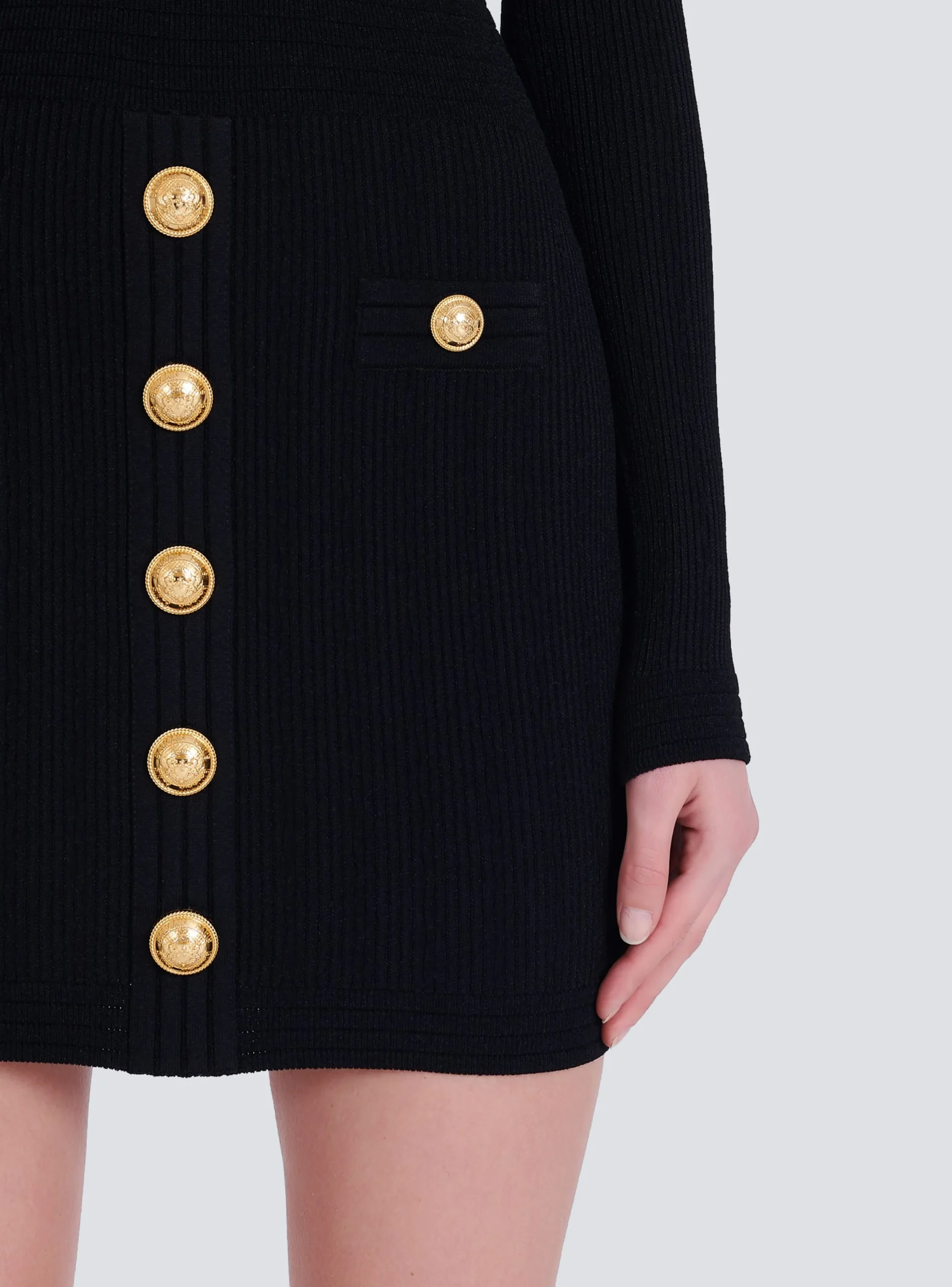 Short Eco-designed Knit Dress With Gold-tone Buttons-Balmain Best