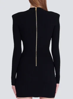 Short Eco-designed Knit Dress With Gold-tone Buttons-Balmain Best