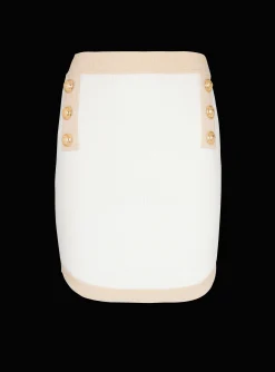 Short Knit Skirt With Gold Trim-Balmain Best