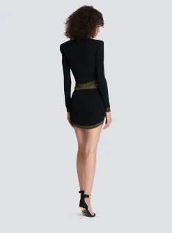 Short Knit Skirt With Gold Trim-Balmain Sale