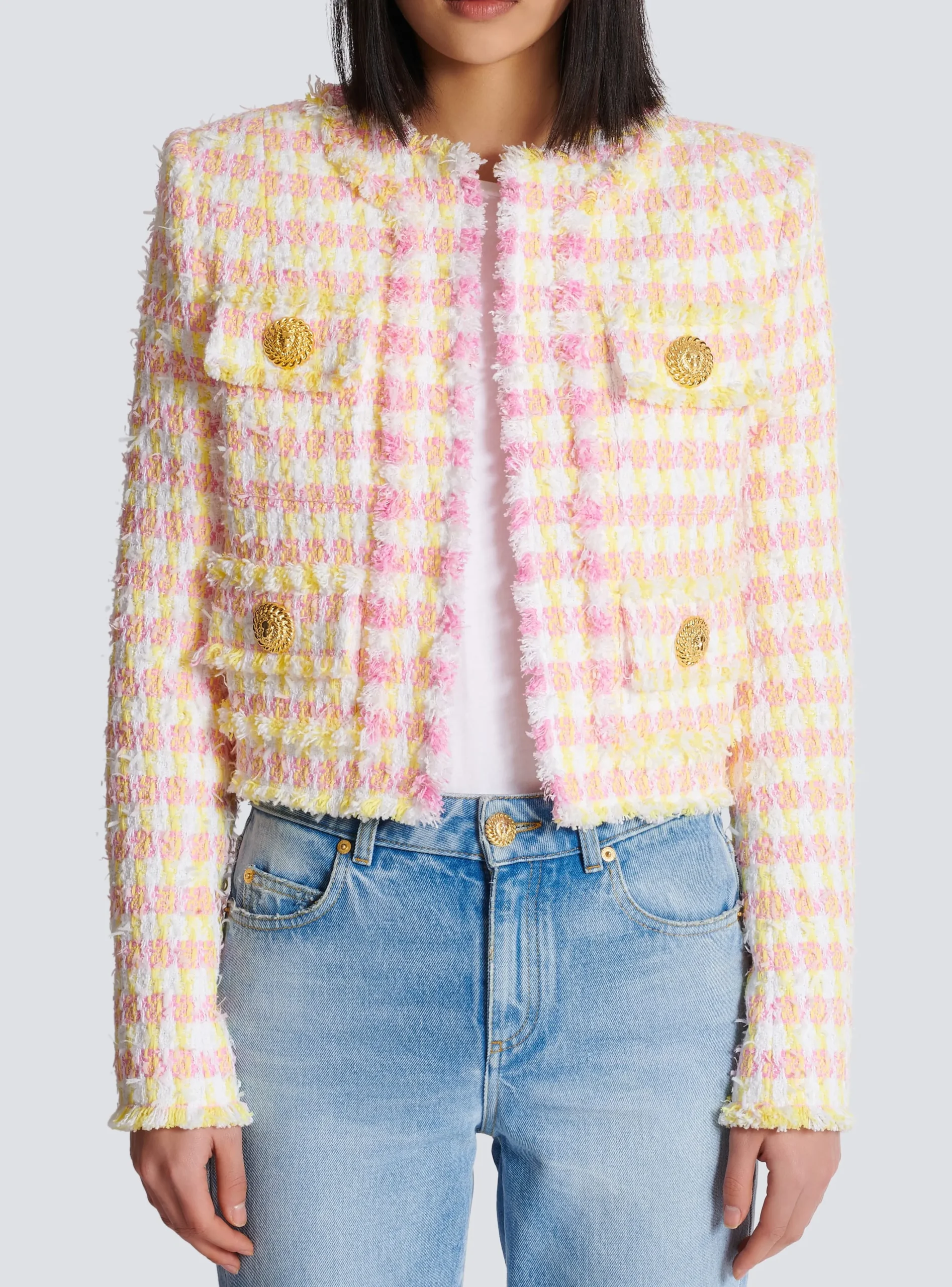 Short Miami Tweed Jacket-Balmain Store