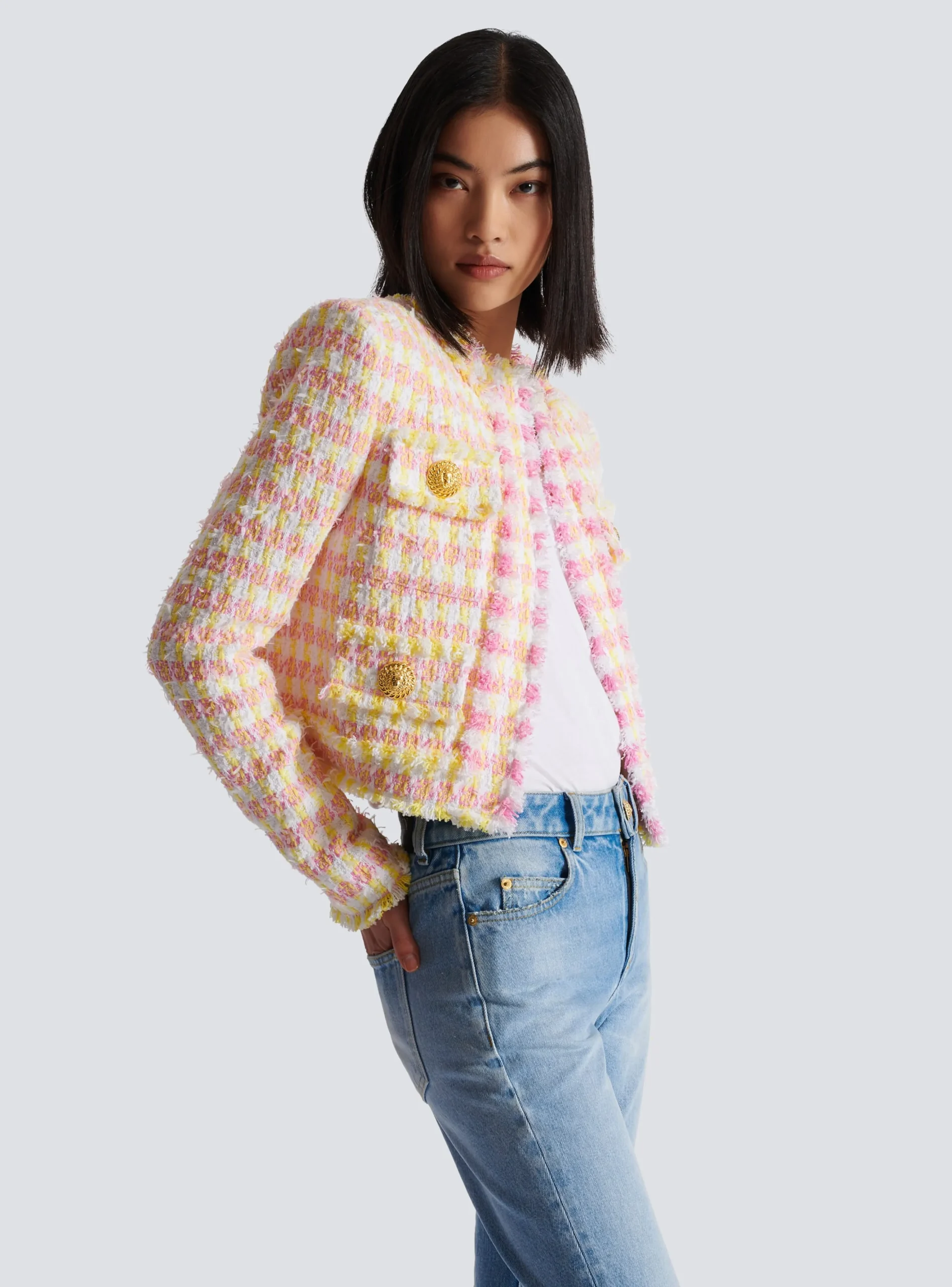 Short Miami Tweed Jacket-Balmain Store
