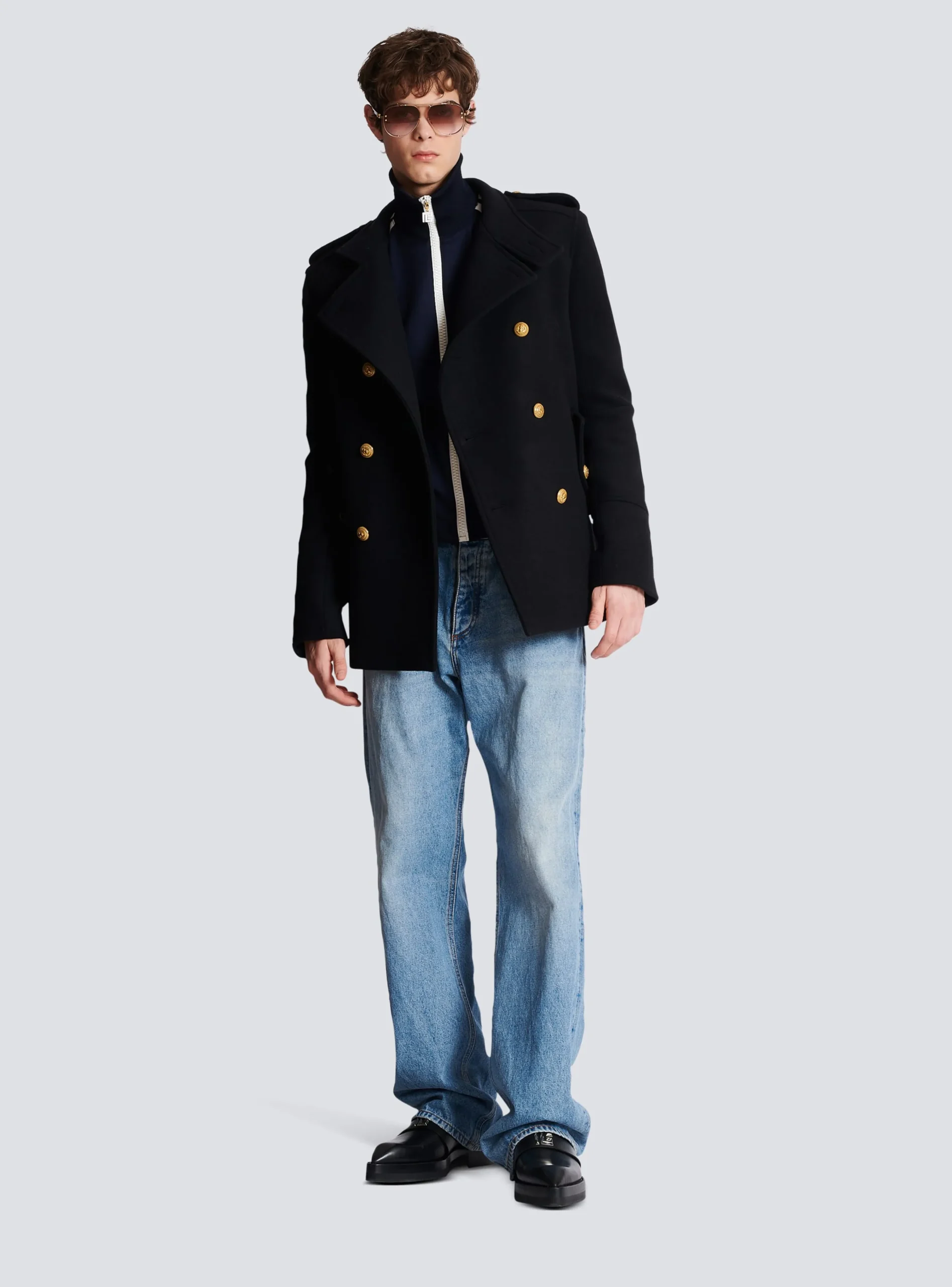 Short Military-style Coat-Balmain Outlet