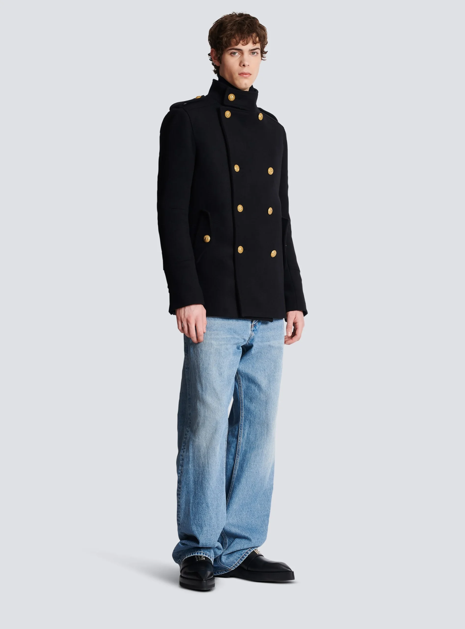 Short Military-style Coat-Balmain Outlet