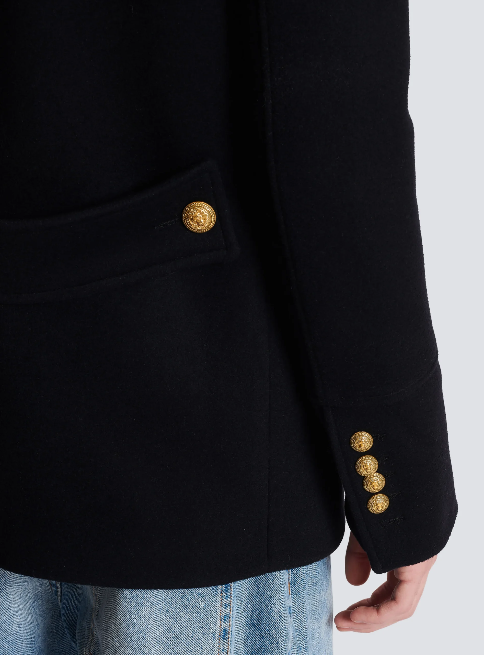 Short Military-style Coat-Balmain Outlet