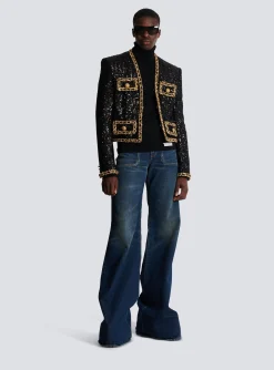 Short Sequin Jacket-Balmain Outlet