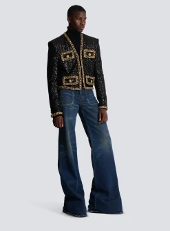 Short Sequin Jacket-Balmain Outlet