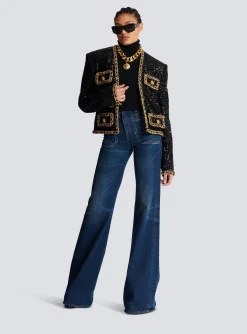 Short Sequin Jacket-Balmain Outlet