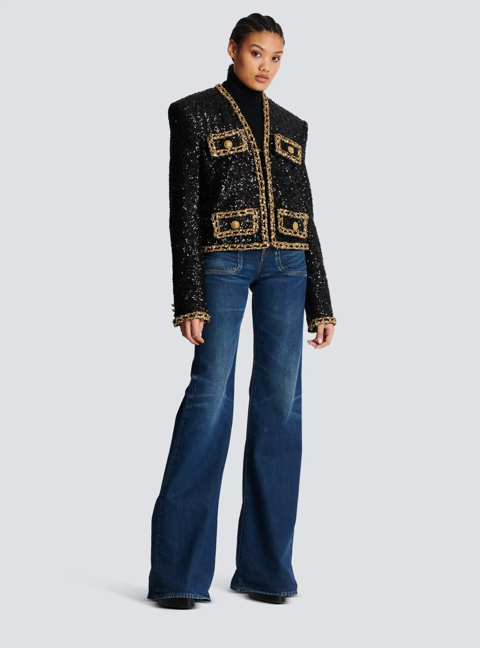 Short Sequin Jacket-Balmain Outlet