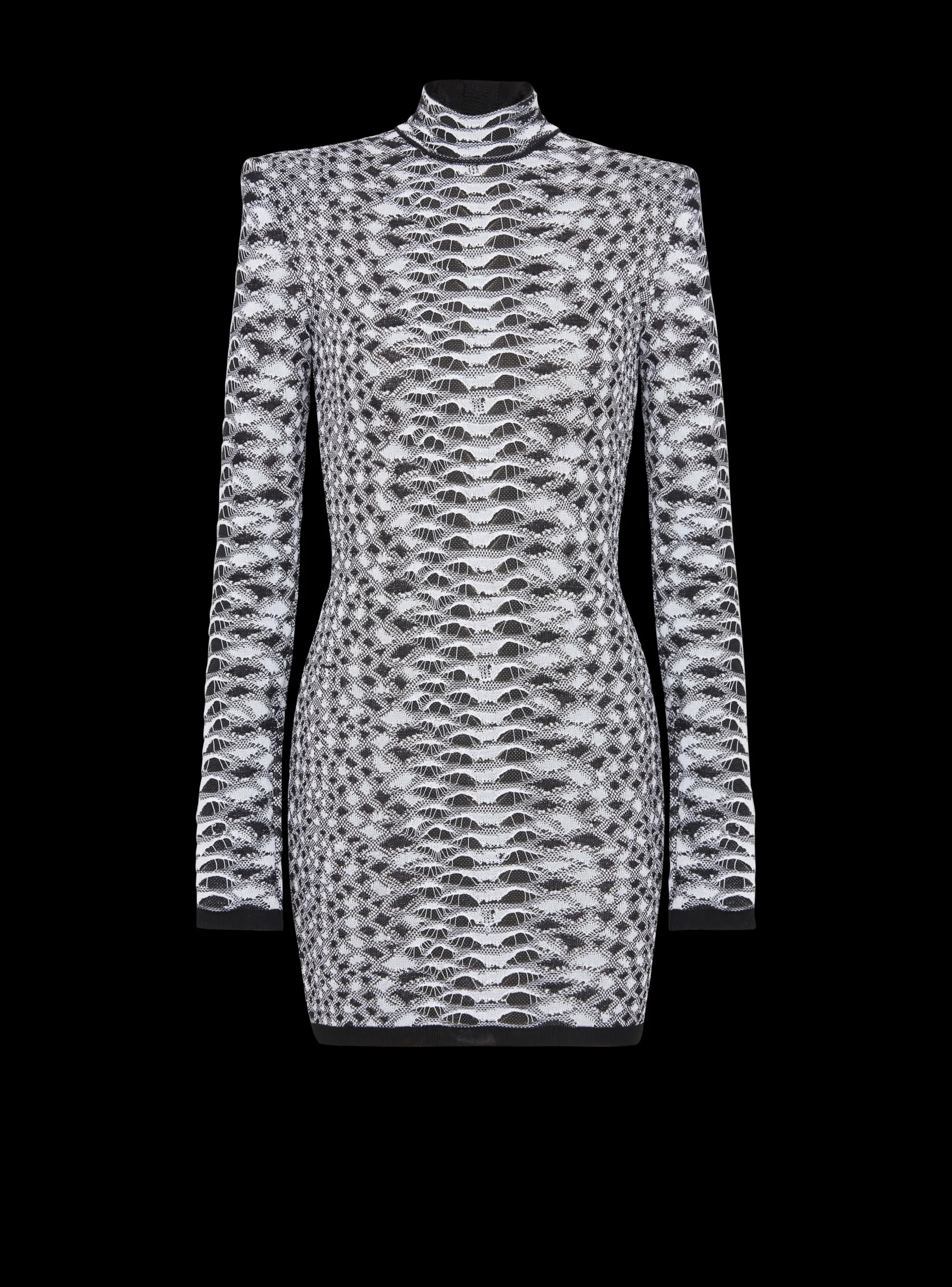 Short Snakeskin Textured Knit Dress-Balmain Online