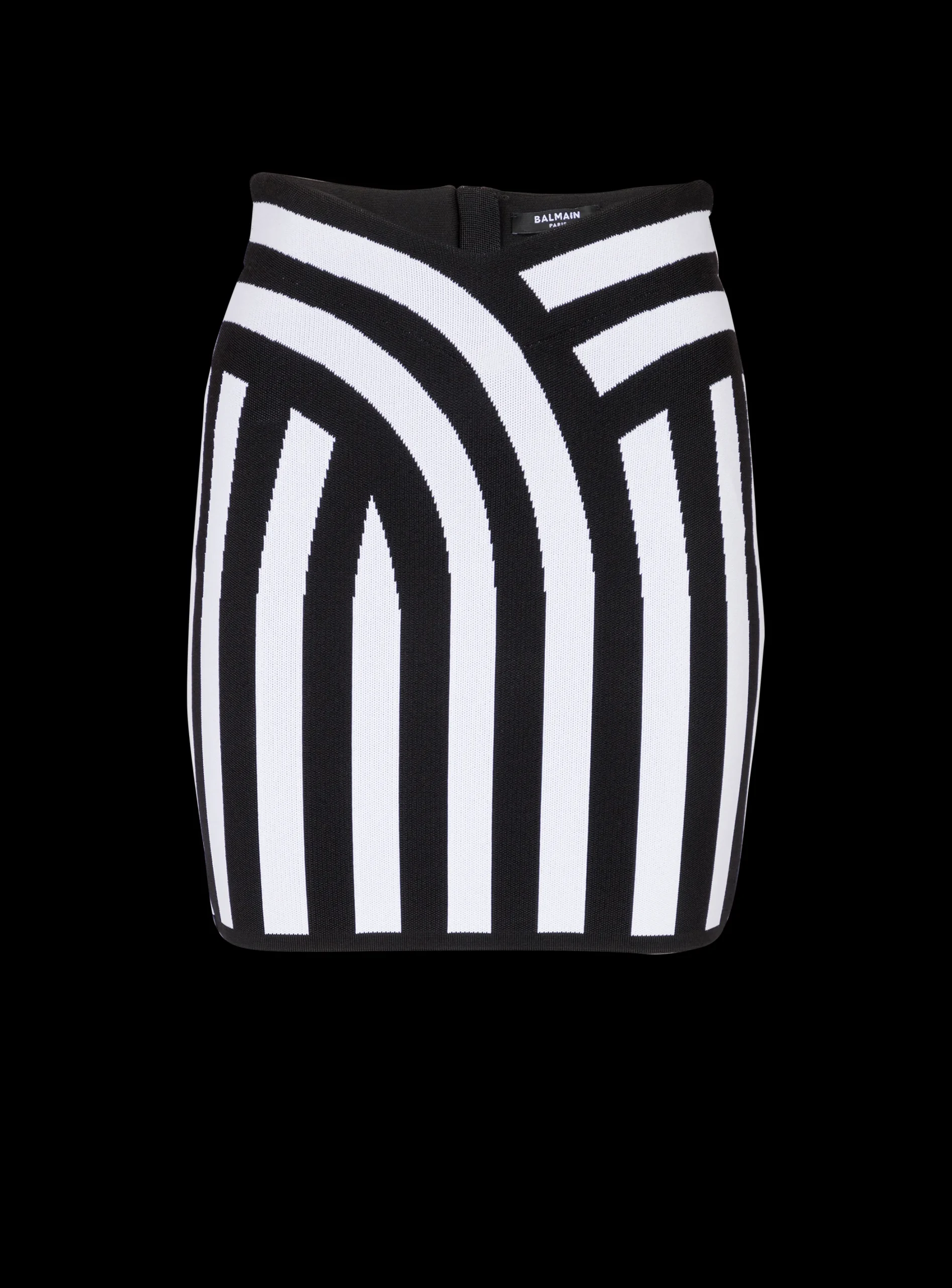 Short Striped Knit Skirt-Balmain Cheap