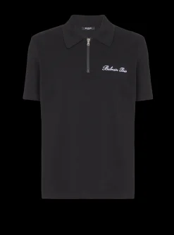 Short-sleeved Polo Shirt With Signature Embroidery-Balmain Outlet