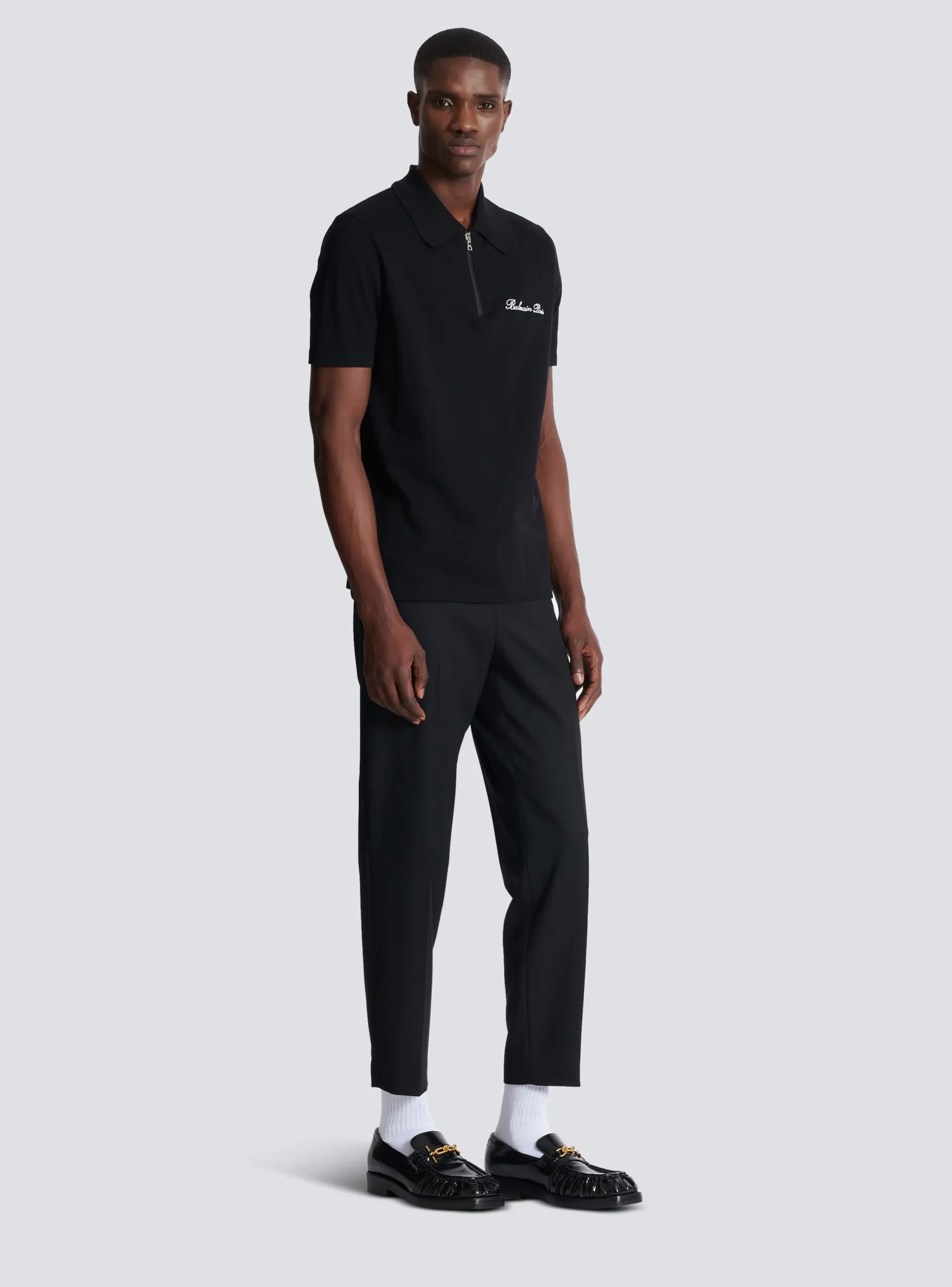 Short-sleeved Polo Shirt With Signature Embroidery-Balmain Outlet