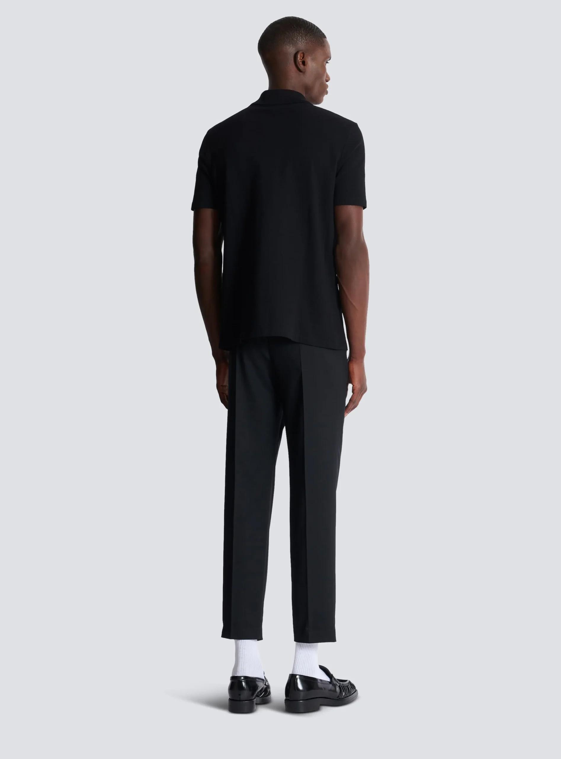 Short-sleeved Polo Shirt With Signature Embroidery-Balmain Outlet