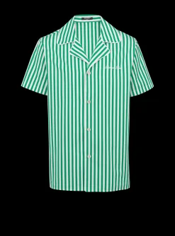 Short-sleeved Striped Cotton Pyjama Shirt-Balmain Sale