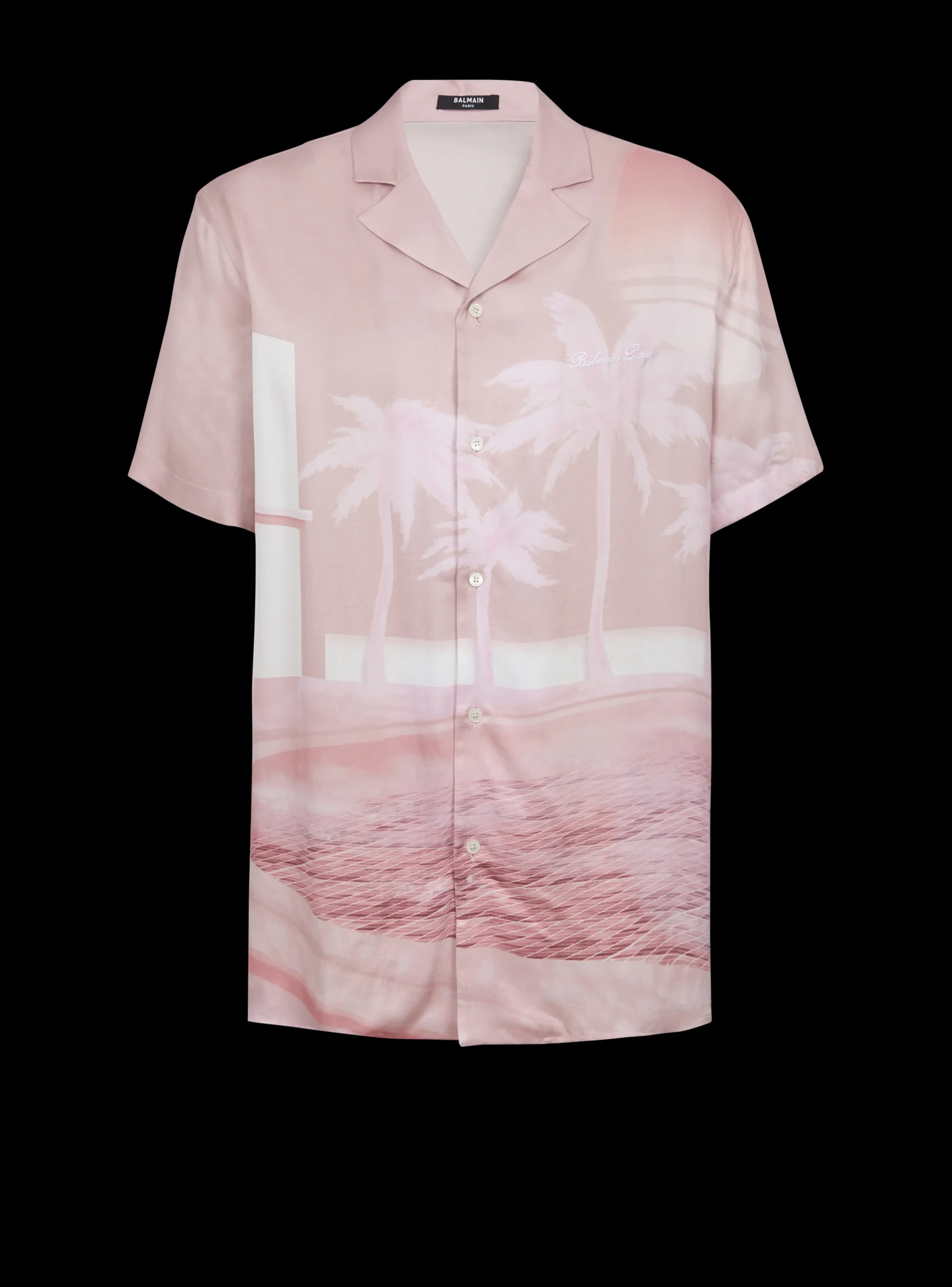 Short-sleeved Twill Pyjama Shirt With Postcard Print-Balmain Best Sale