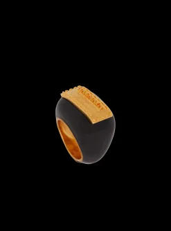 Signature Grid Brass And Enamel Ring-Balmain Sale