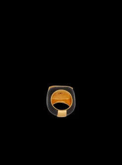 Signature Grid Brass And Enamel Ring-Balmain Sale