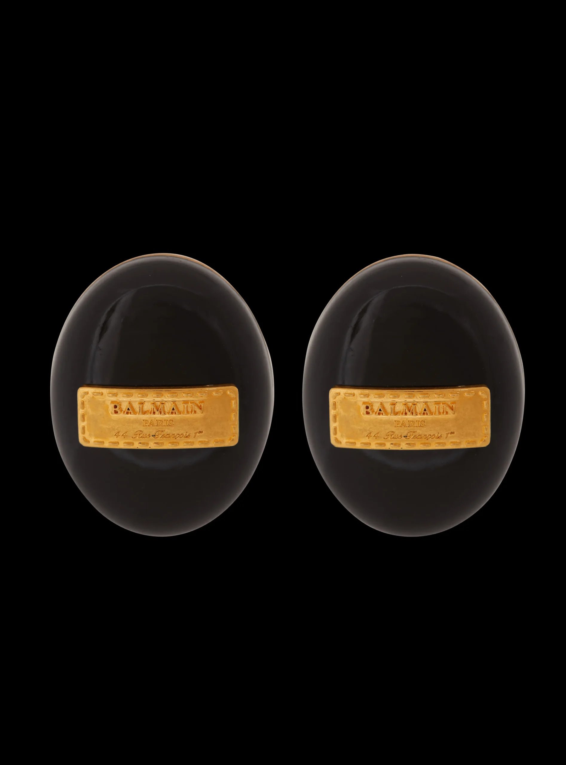 Signature Grid Brass And Enamel Earrings-Balmain Online