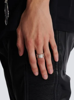 Signature Tubular Brass Ring-Balmain Flash Sale