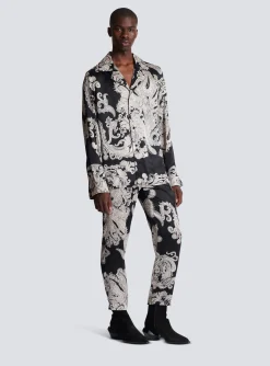 Silk Paisley Print Shirt-Balmain Online