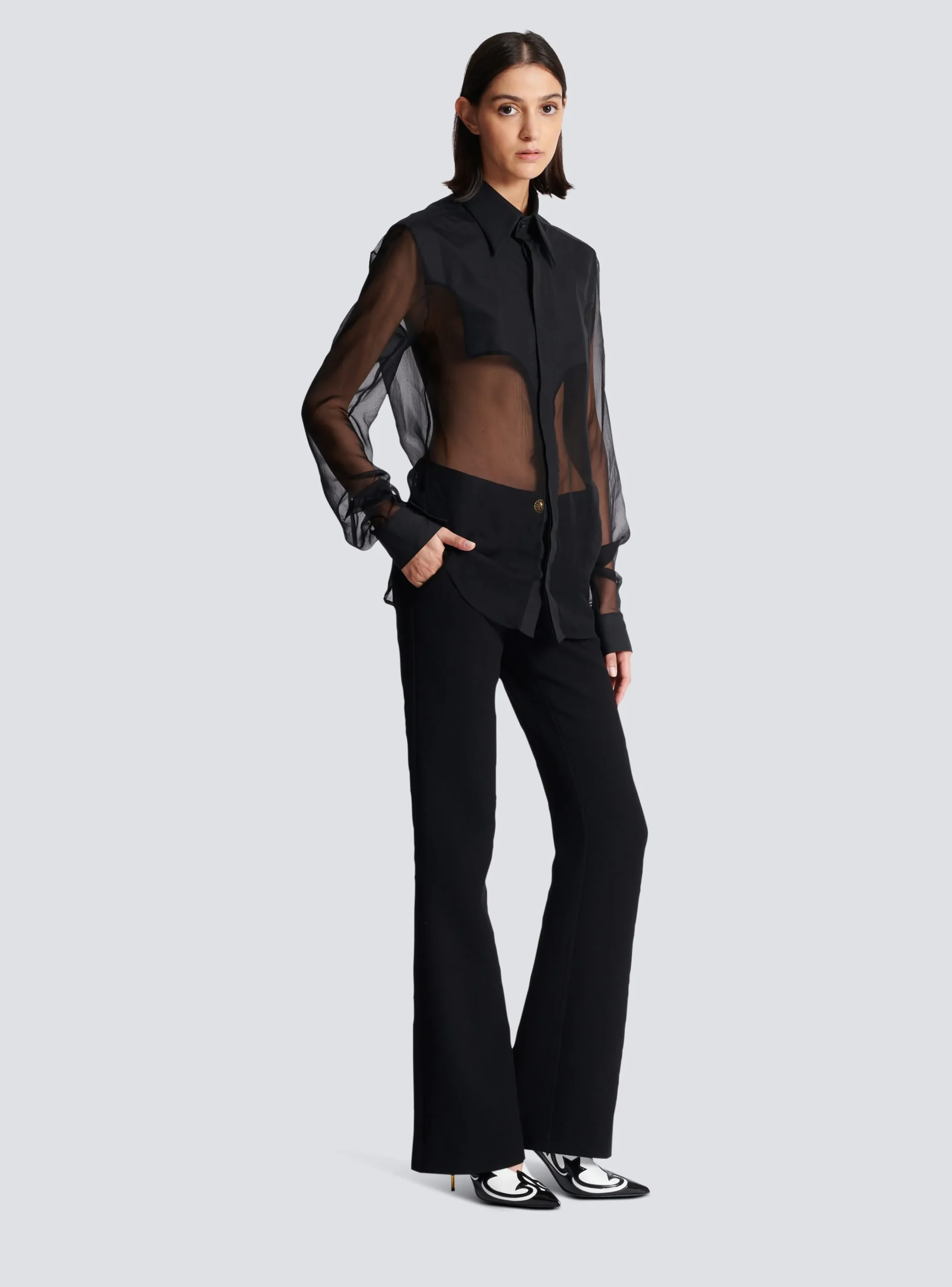 Silk Western Shirt-Balmain Cheap