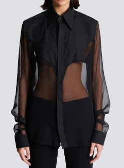 Silk Western Shirt-Balmain Cheap