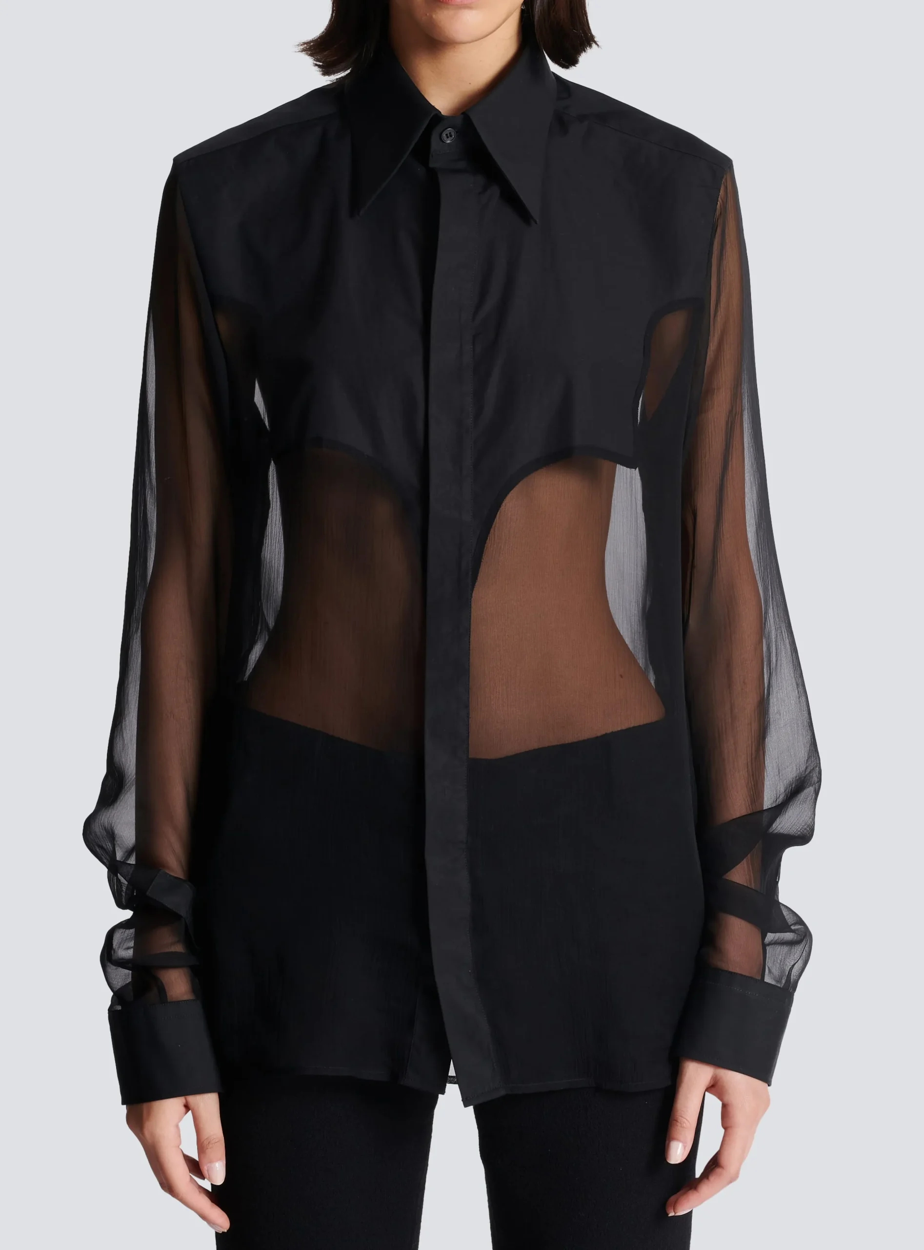 Silk Western Shirt-Balmain Cheap