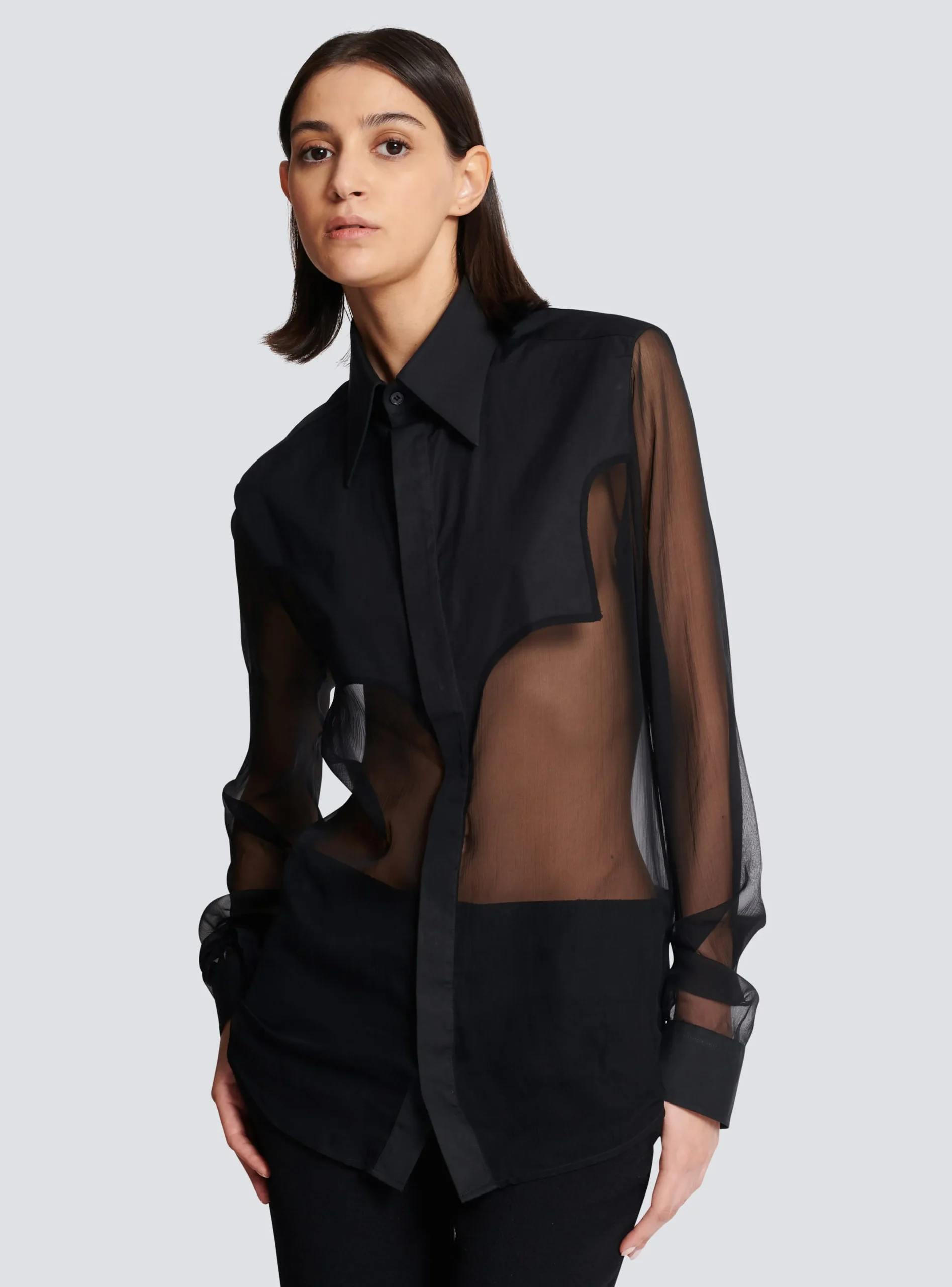 Silk Western Shirt-Balmain Cheap
