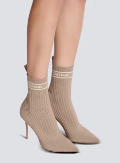 Skye Stretch Knit Ankle Boots-Balmain Cheap