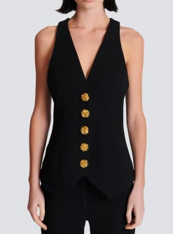 Sleeveless Double Crepe Waistcoat-Balmain Fashion