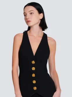 Sleeveless Double Crepe Waistcoat-Balmain Fashion