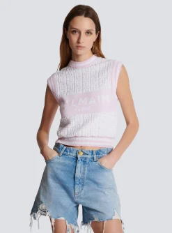 Sleeveless Monogram Knit Top-Balmain Best