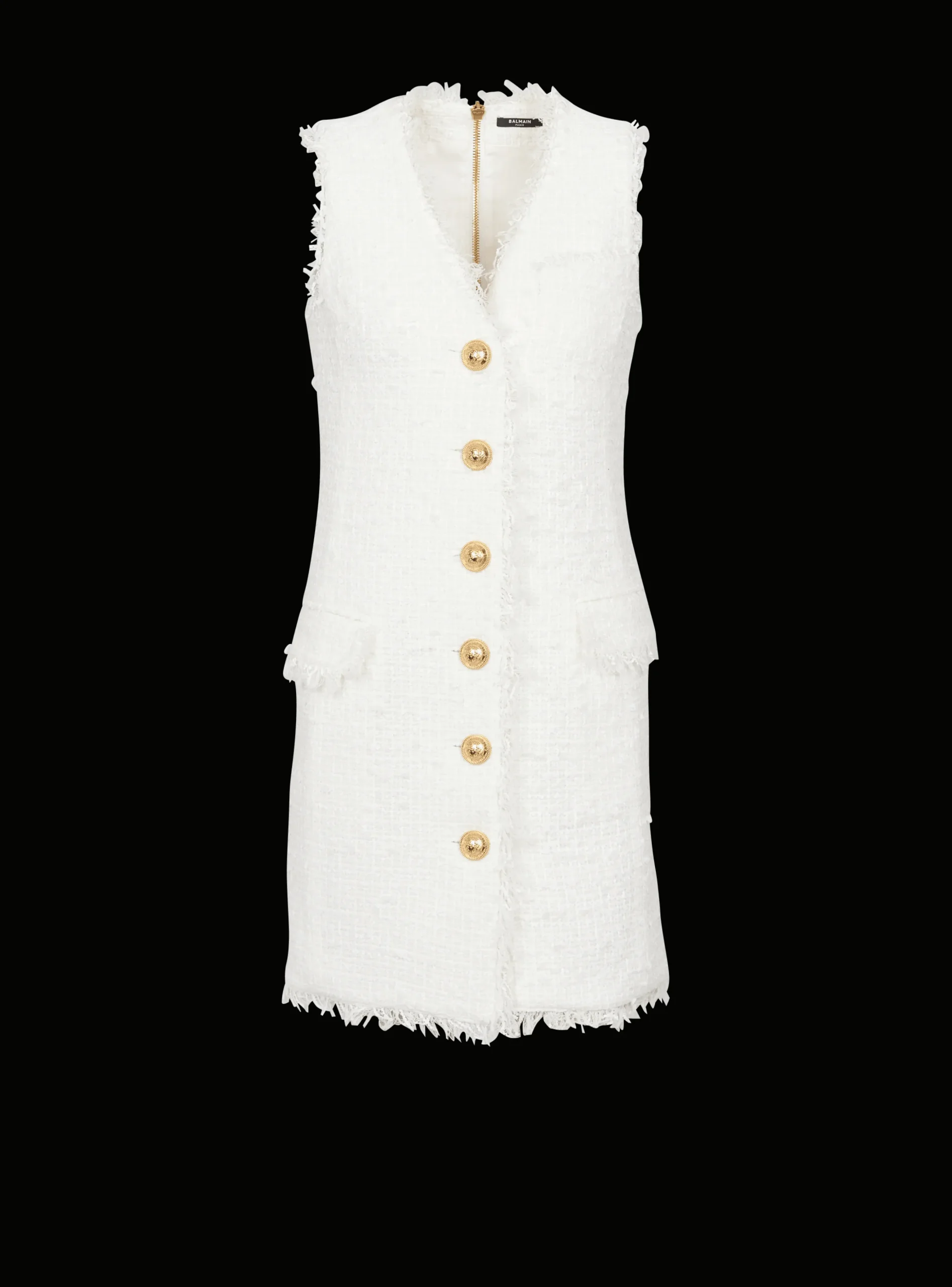 Sleeveless Tweed Dress-Balmain Best