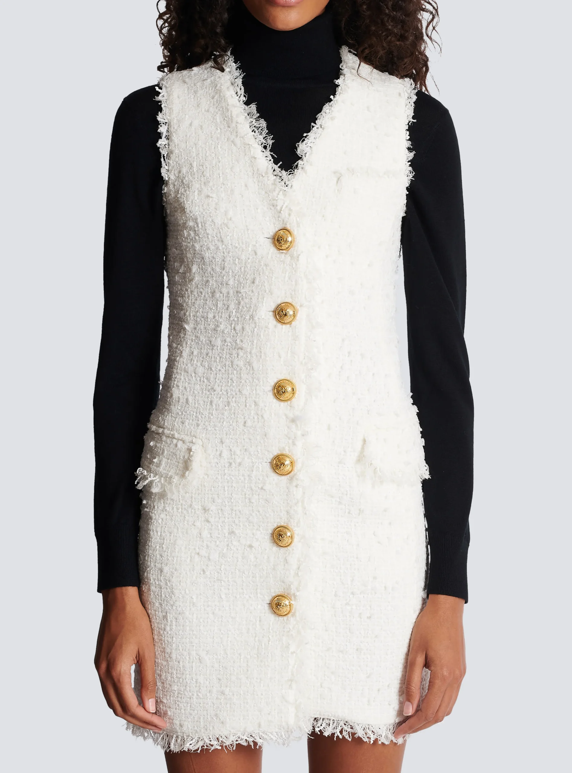 Sleeveless Tweed Dress-Balmain Best