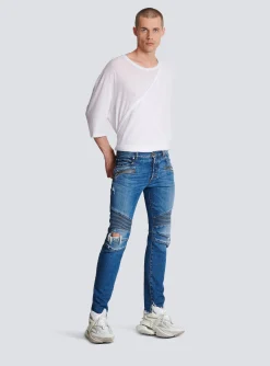 Slim-fit Cotton Jeans-Balmain Outlet