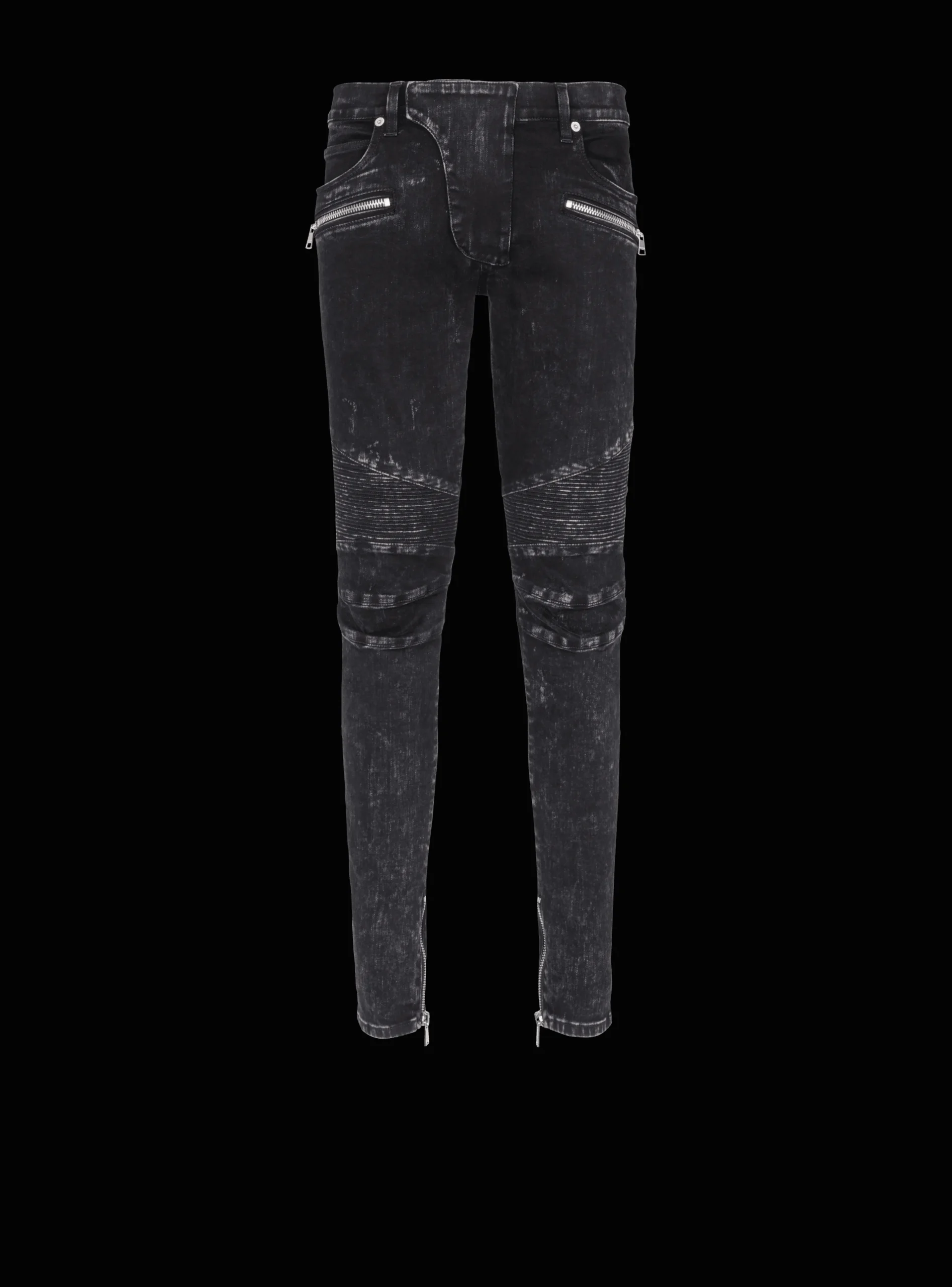 Slim-fit Denim Jeans With Ribbed Details-Balmain Discount