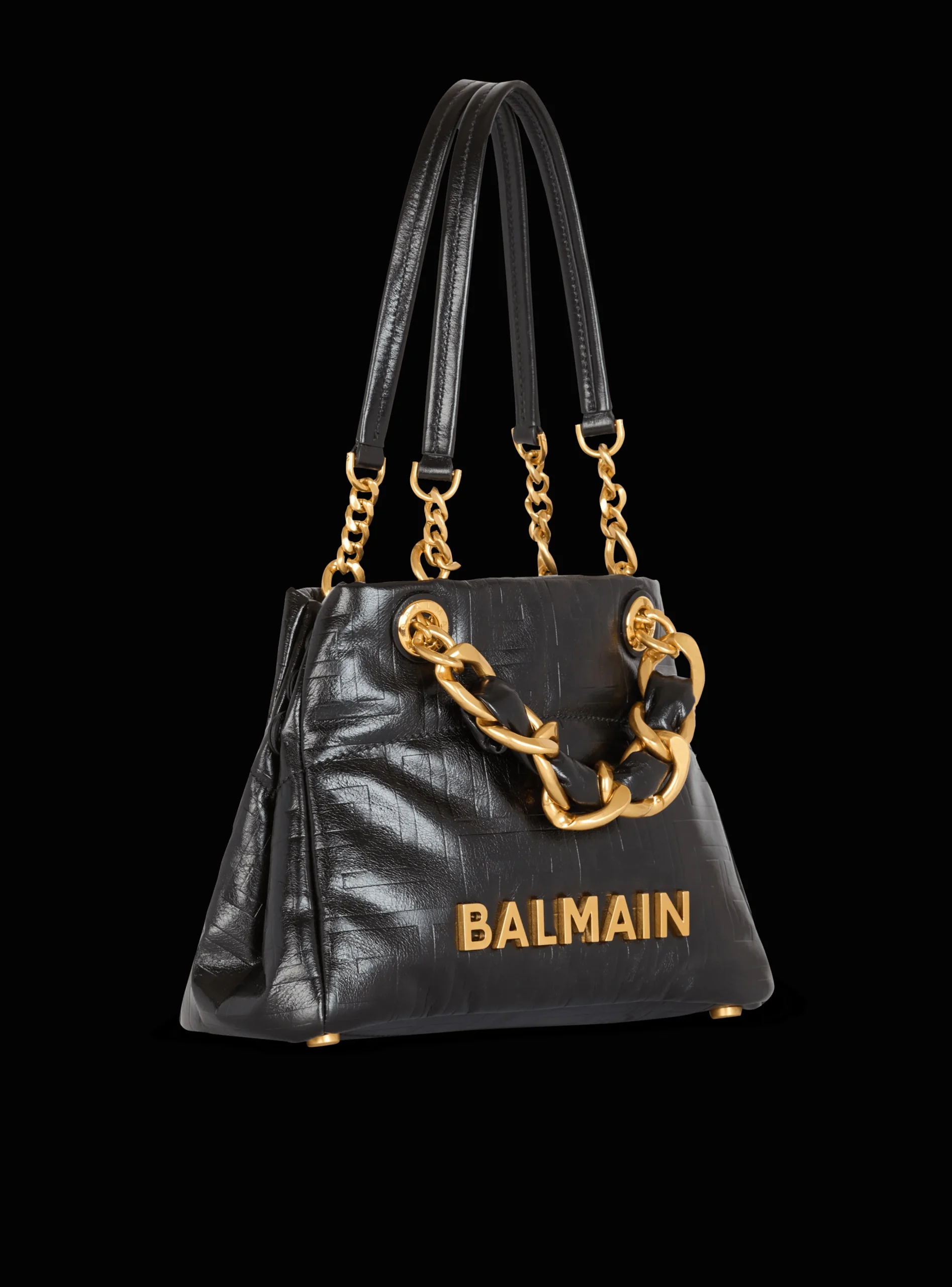 Small 1945 Soft Tote Bag In Crackled Calfskin-Balmain Discount