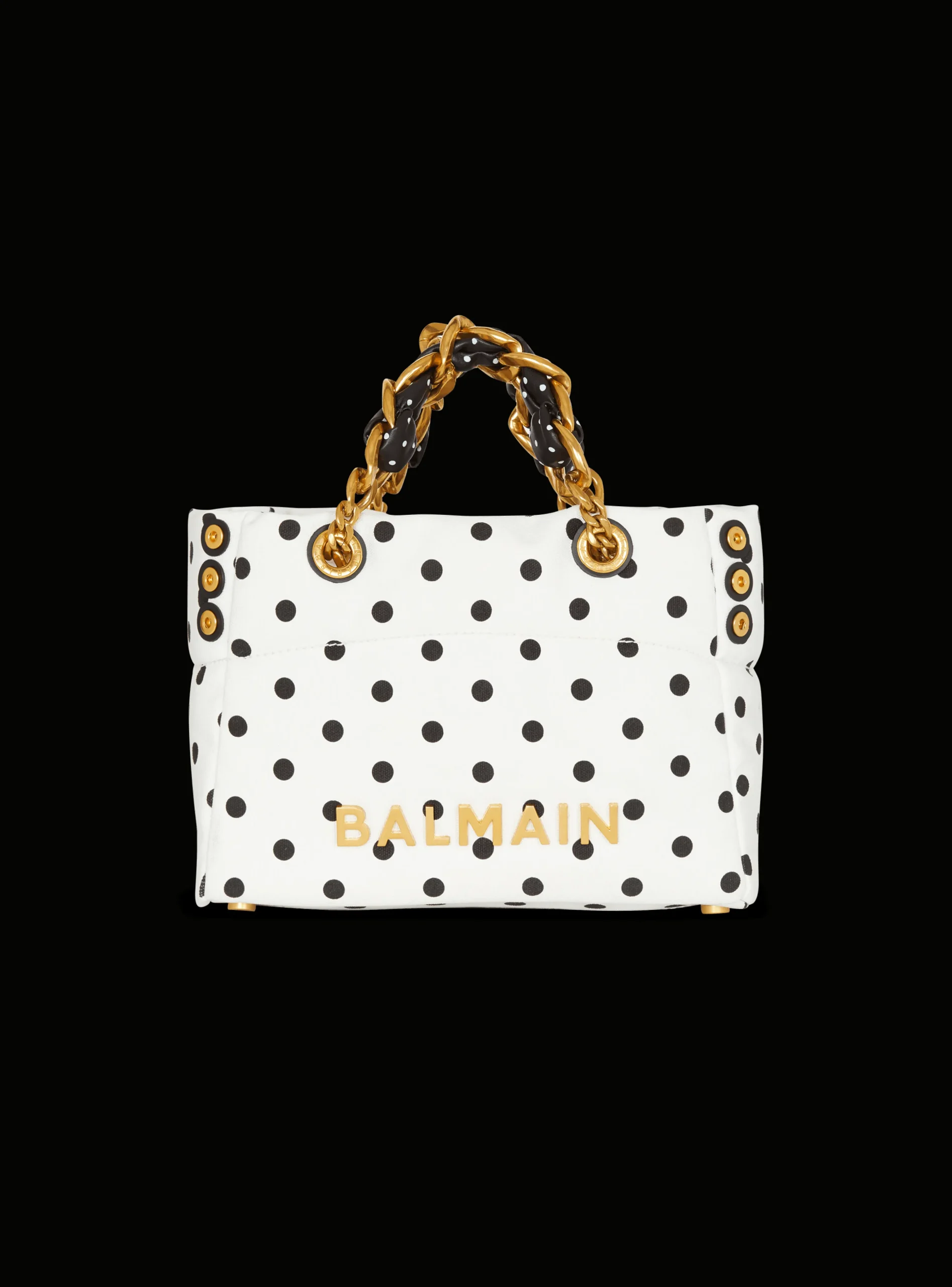 Small 1945 Soft Tote Bag In Polka Dot Canvas-Balmain Sale