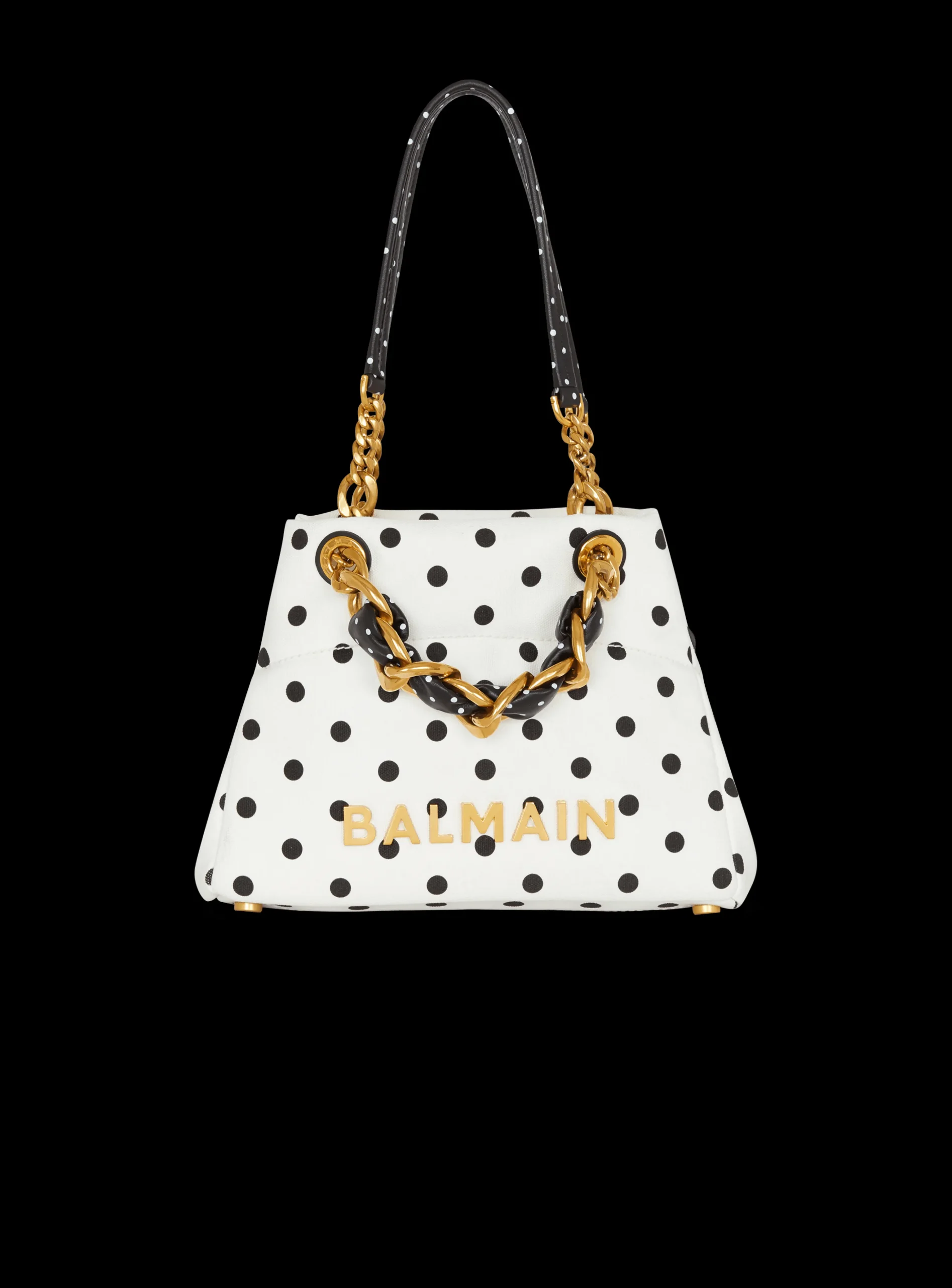 Small 1945 Soft Tote Bag In Polka Dot Canvas-Balmain Sale