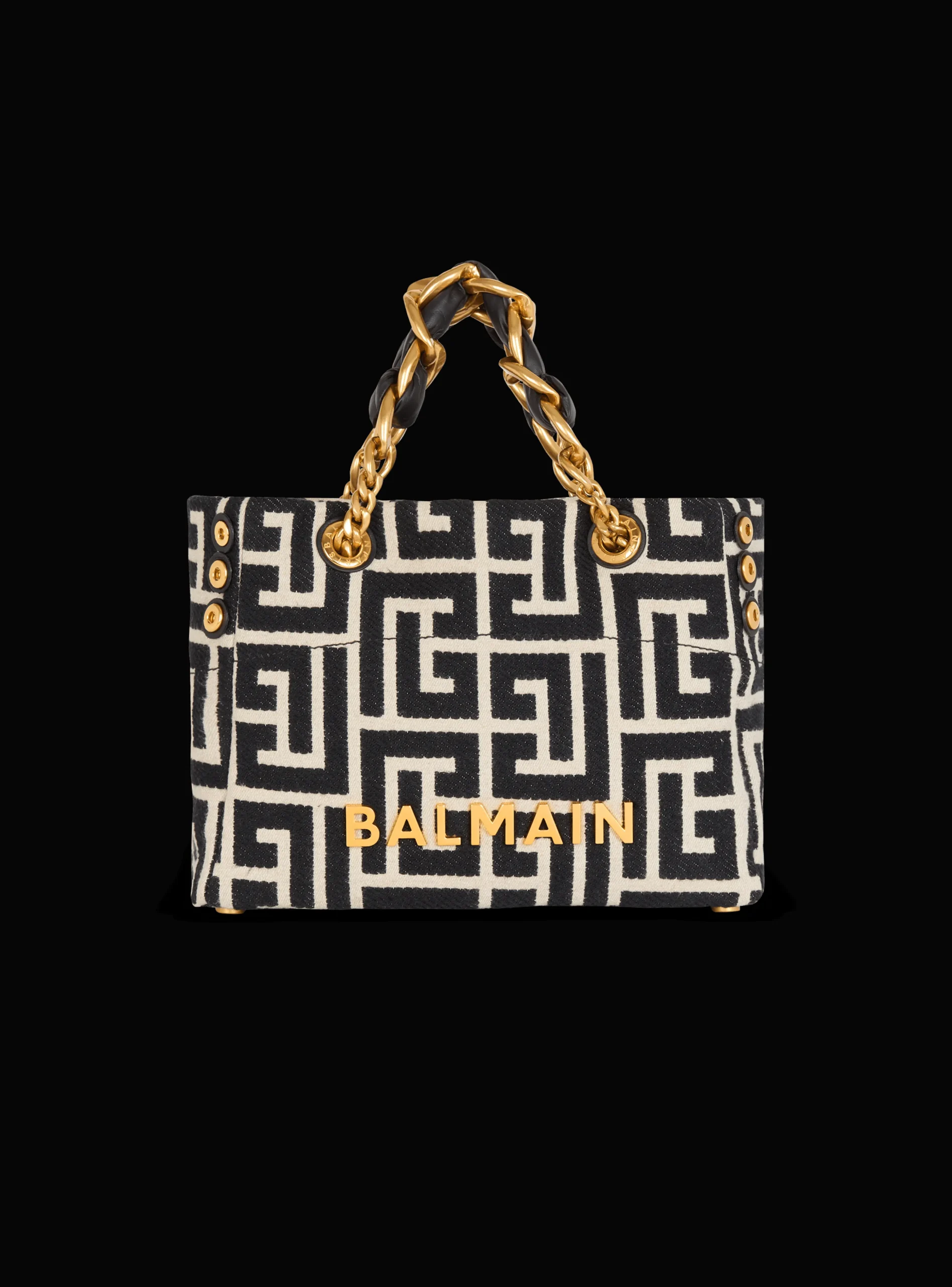 Small 1945 Soft Tote Bag Monogram Jacquard Fabric-Balmain Hot
