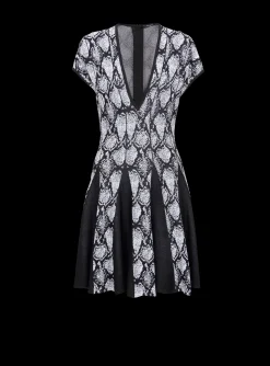 Snakeskin Jacquard Dress-Balmain Clearance