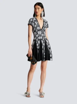 Snakeskin Jacquard Dress-Balmain Clearance