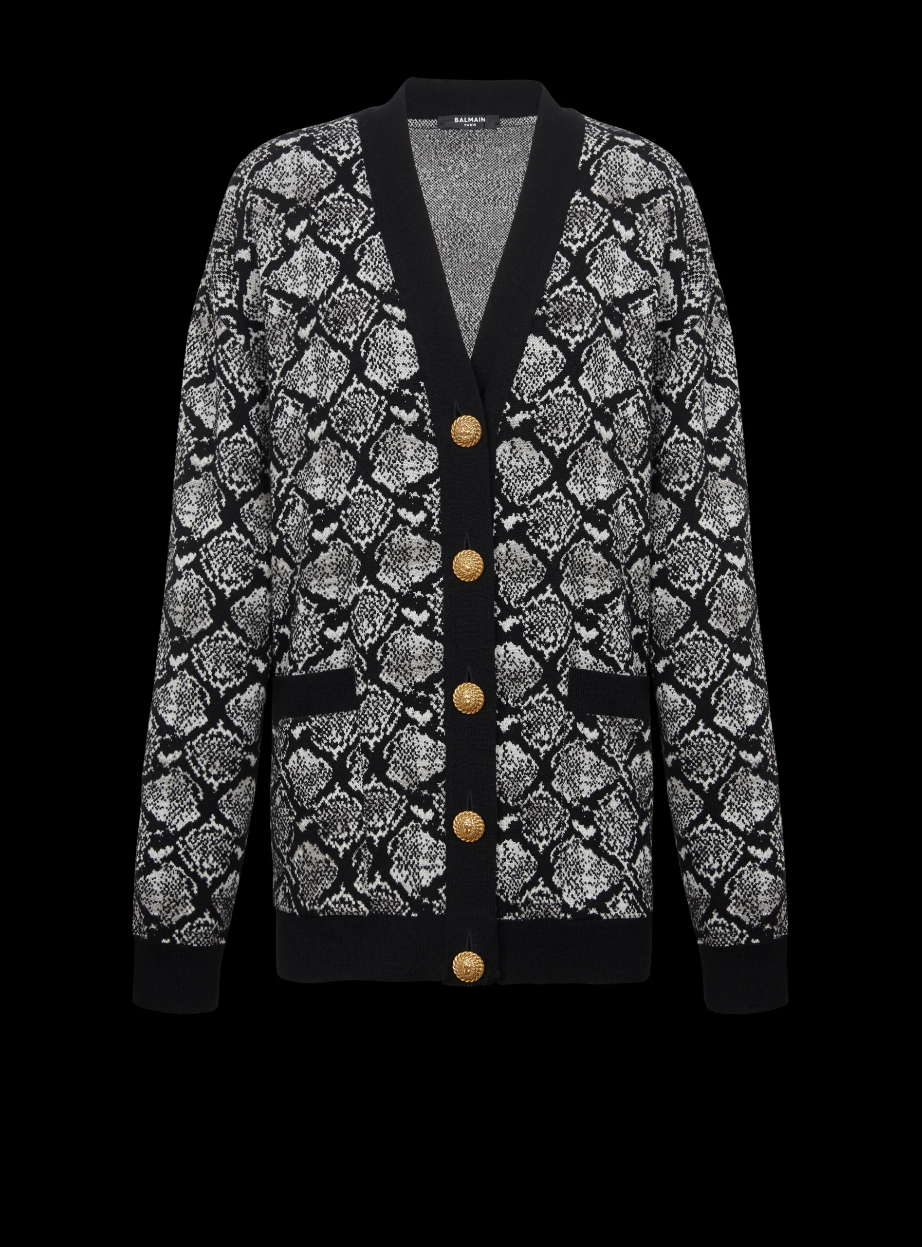 Snakeskin Jacquard Knit Cardigan-Balmain Flash Sale