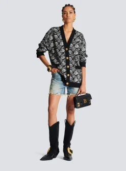 Snakeskin Jacquard Knit Cardigan-Balmain Flash Sale