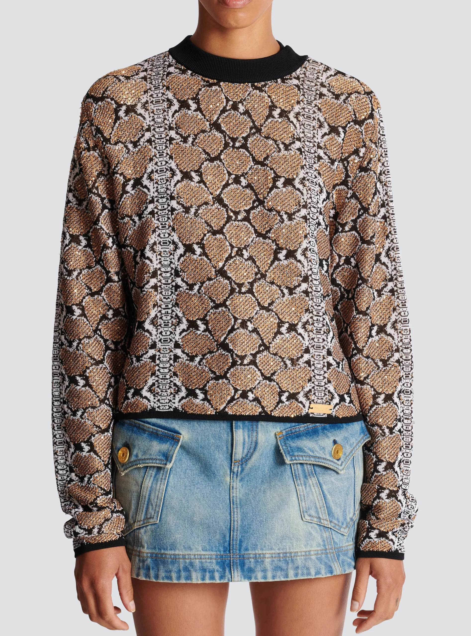 Snakeskin Knit Jumper-Balmain Best